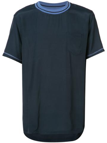 F.s.z - Pullover T-shirt - Men - Rayon - M, Blue, Rayon