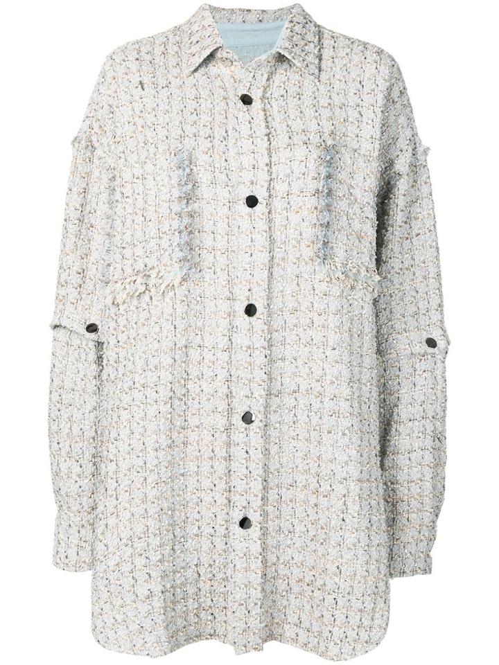 Faith Connexion Oversized Tweed Shirt - Neutrals