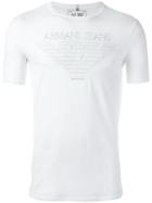 Armani Jeans Logo Print T-shirt, Men's, Size: Large, White, Cotton/spandex/elastane