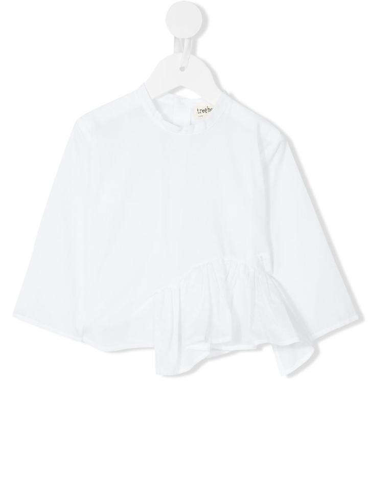 Tree House - Ruffle Detail Long Sleeve Shirt - Kids - Cotton - 24 Mth, White