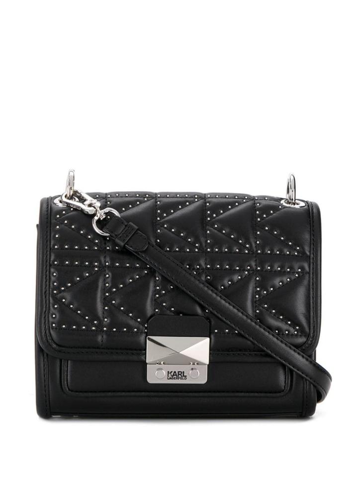 Karl Lagerfeld K/kuilted Stud Cross Body Bag - Black
