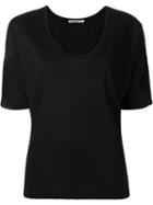 T By Alexander Wang Scoop Neck T-shirt, Women's, Size: Small, Black, Viscose