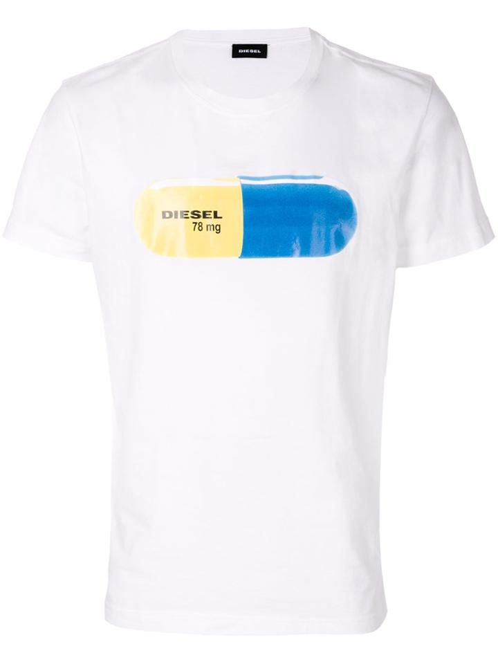 Diesel Pill Print T-shirt - White