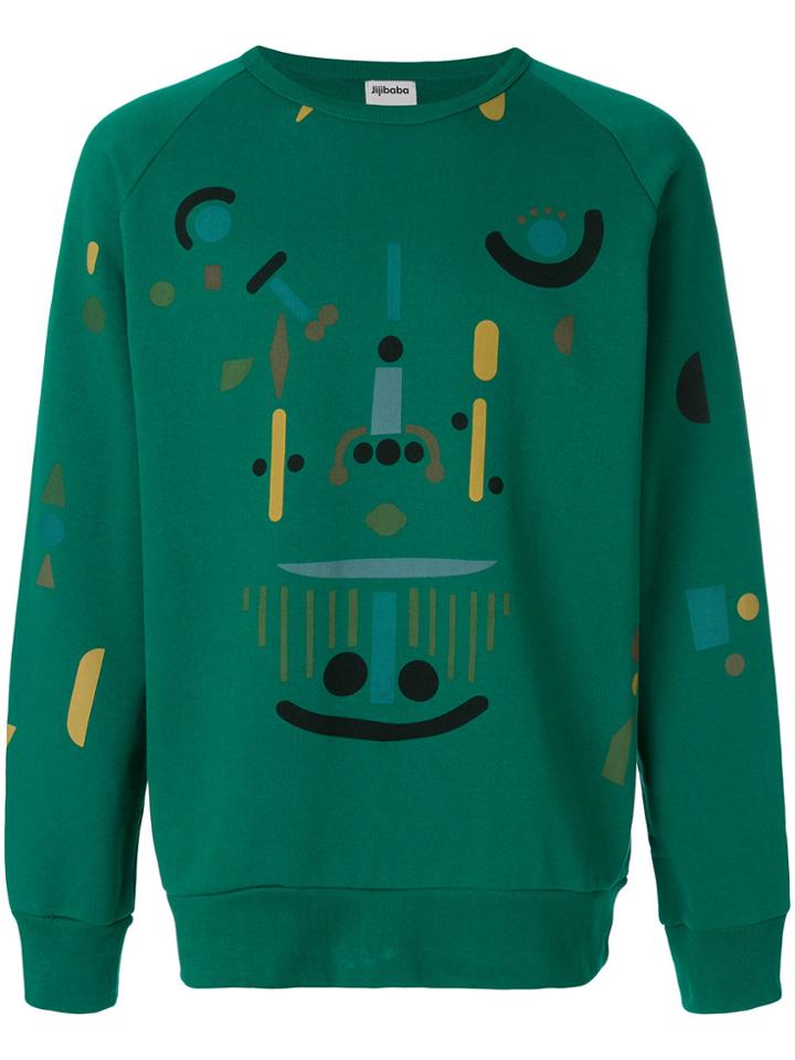 Jijibaba Mechanic Print Sweatshirt - Green