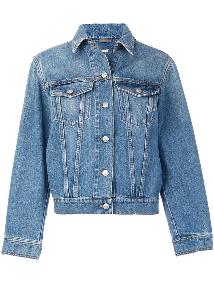 Alexander Mcqueen Printed Back Denim Jacket - Blue