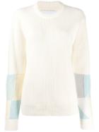 Calvin Klein Jeans Crew-neck Patchwork Jumper - White