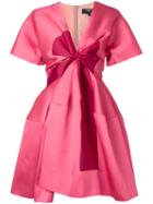 Paule Ka Bow Detail Flared Dress, Women's, Size: 38, Pink/purple, Silk/polyester