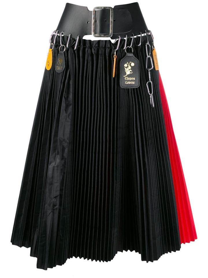Chopova Lowena High-waisted Pleated Midi Skirt - Black