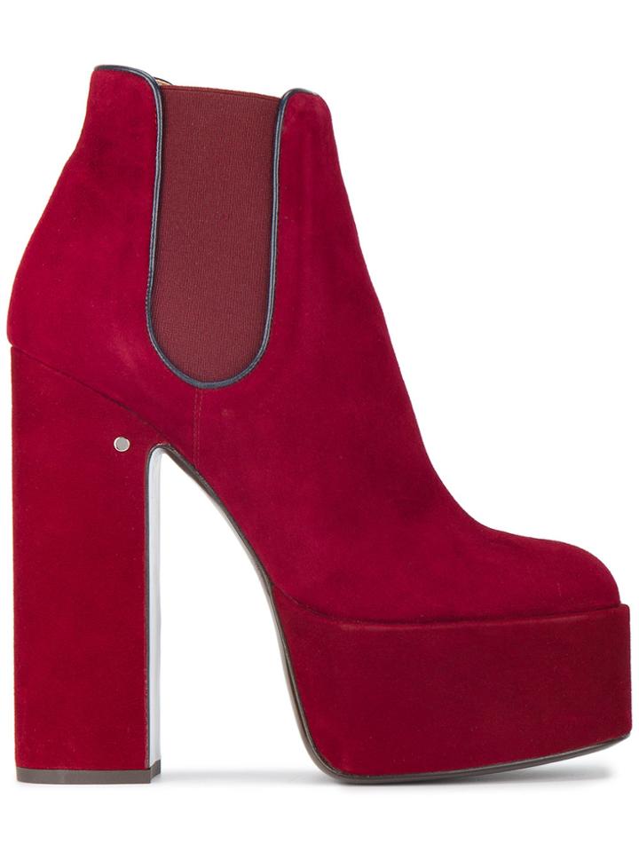 Laurence Dacade Red Suede 160 Platform Chelsea Boots