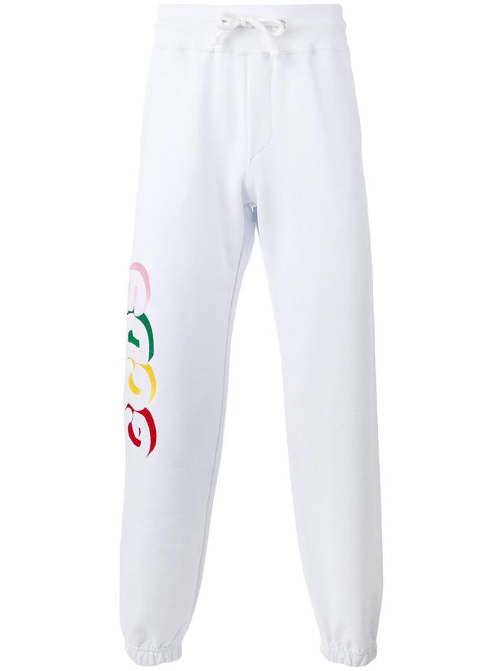 Gcds - Branded Track Pants - Unisex - Cotton - M, White, Cotton