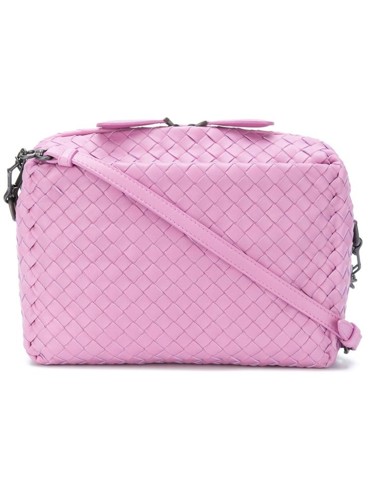 Bottega Veneta Intrecciato Messenger Bag - Pink & Purple