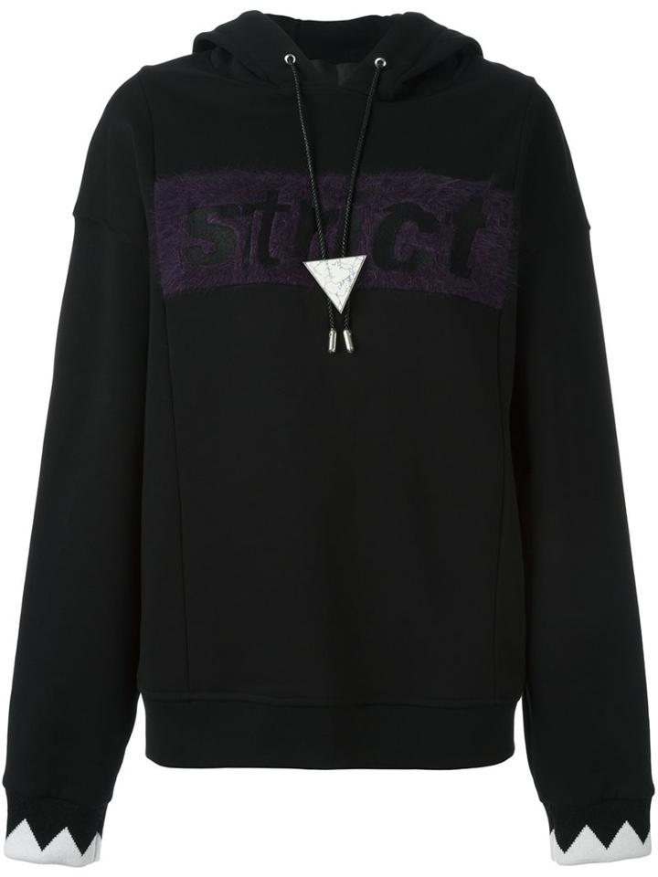 T By Alexander Wang Oversized Strict Hoodie, Women's, Size: Medium, Black, Cotton