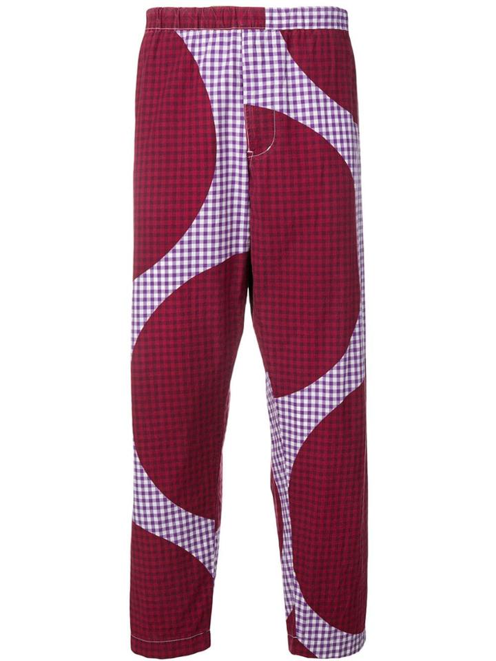 Comme Des Garçons Vintage Gingham Straight Trousers - Red
