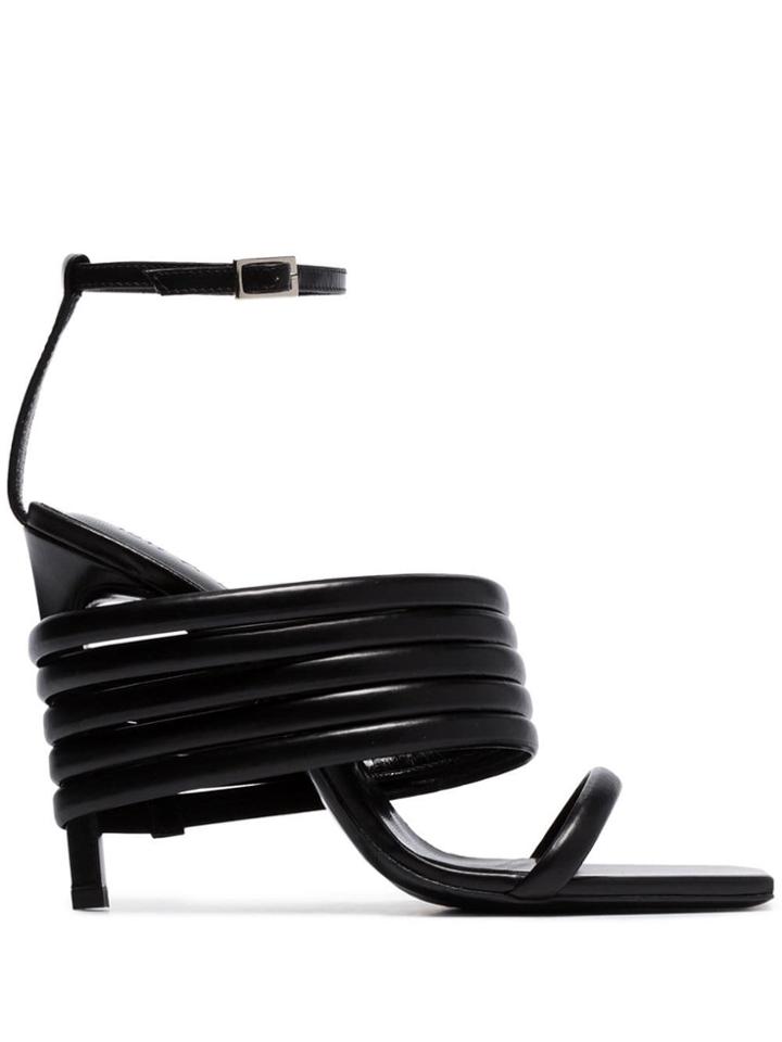 1017 Alyx 9sm Black Tunnel 100 Leather Strap Sandals