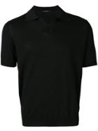 Tagliatore Knitted Polo T-shirt - Black