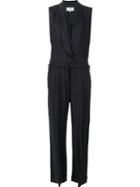 Maison Margiela Pinstripe Jumpsuit, Women's, Size: 40, Blue, Viscose/wool