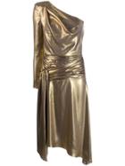 Each X Other One Shoulder Asymmetric Midi Dress - Gold