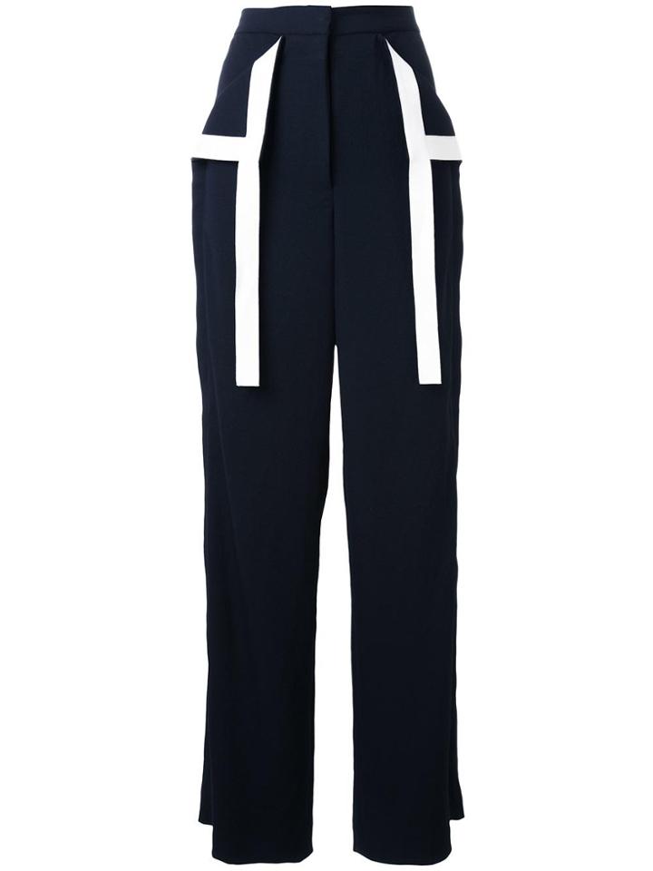 Dion Lee Contrast Stripe Palazzo Trousers - Black