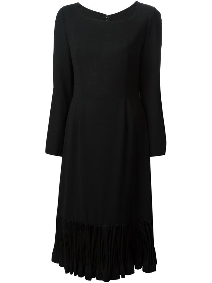 Lanvin Vintage Pleated Hem Dress - Black