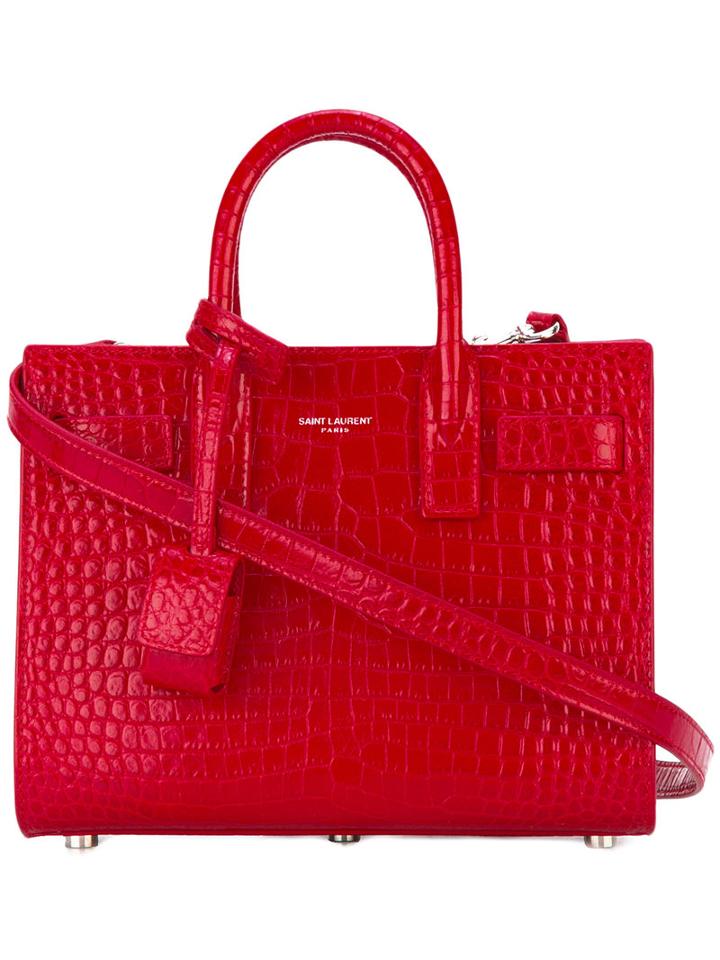 Saint Laurent - Handheld Tote Bag - Women - Calf Leather - One Size, Women's, Red, Calf Leather