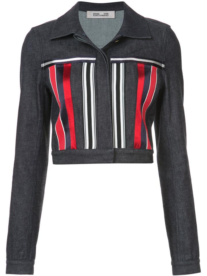 Dvf Diane Von Furstenberg Denim Cropped Jacket - Blue