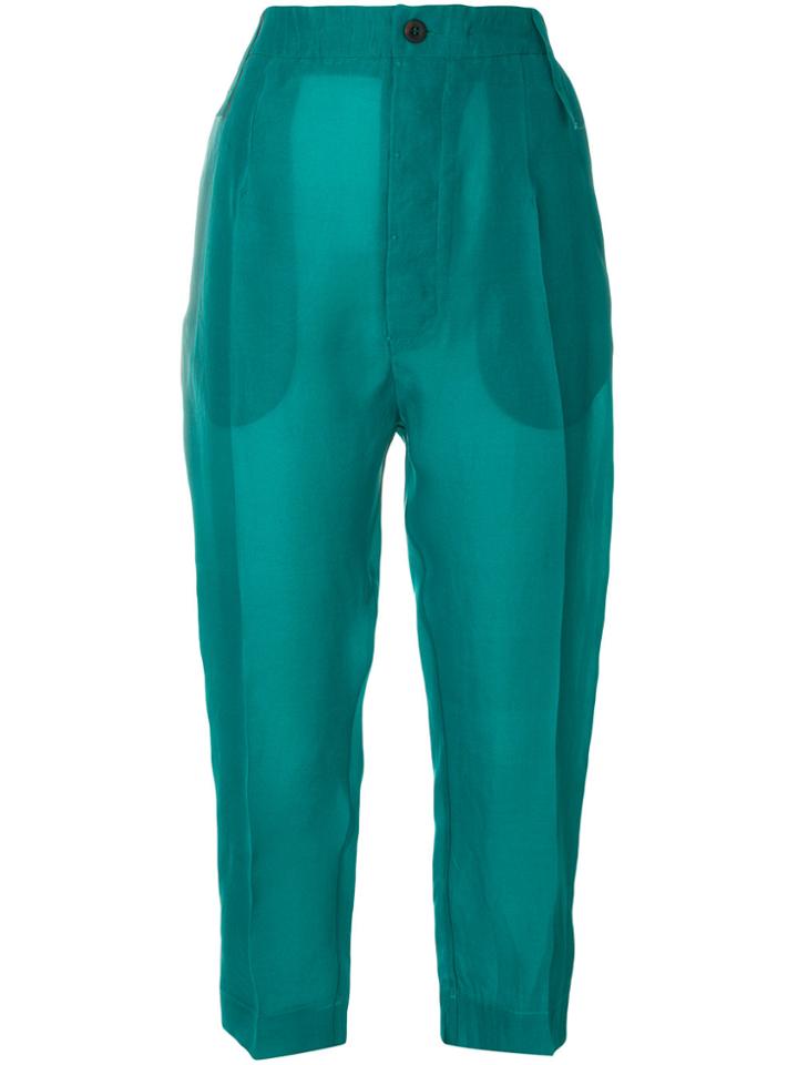 Lost & Found Ria Dunn Cropped Tailored Trousers - Green