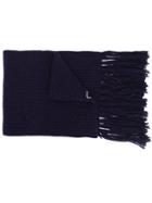 Ami Paris Ribbed Scarf Ami De Coeur Patch - Blue