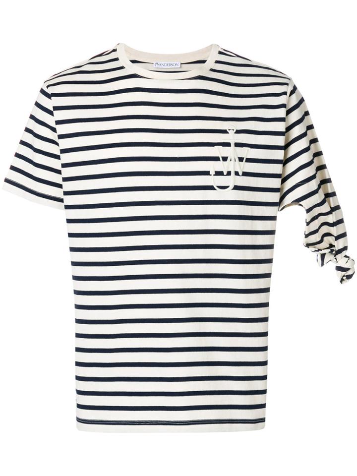 Jw Anderson Breton Striped Knot T-shirt - White