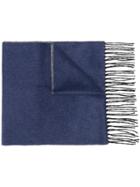 Canali Classic Knitted Scarf - Blue