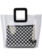 Staud Checked Pouch Tote - White