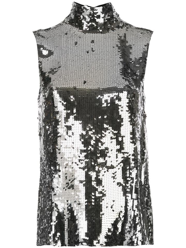 Tibi Sequins Embellished Blouse - Metallic