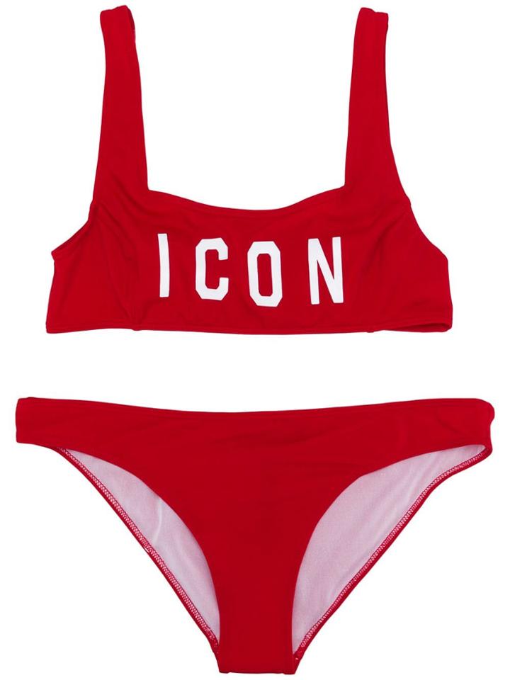 Dsquared2 Kids Icon Print Crop Bikini