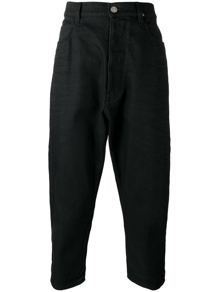 Vivienne Westwood Anglomania - Loose Fit Cropped Jeans - Men - Cotton - 30, Black, Cotton