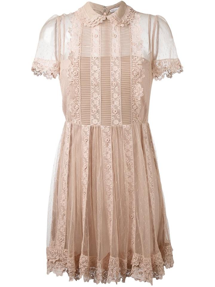 Red Valentino Lace Dress, Women's, Size: 38, Pink/purple, Polyester/silk/cotton