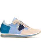 Philippe Model Panelled Sneakers, Men's, Size: 42, Blue, Leather/nylon/cotton/rubber