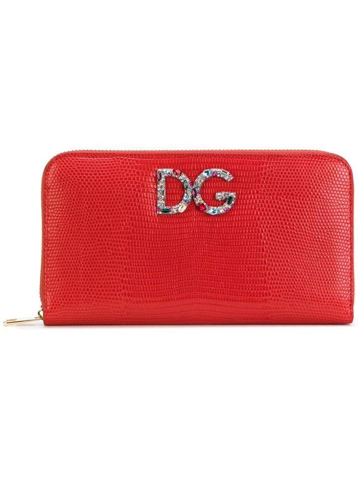Dolce & Gabbana Logo Zip Around Wallet - Red