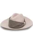 Brunello Cucinelli Embellished Band Fedora Hat - Neutrals