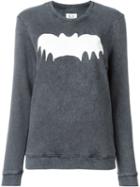 Zoe Karssen Bat Print Sweatshirt, Women's, Size: Xs, Grey, Cotton/polyester