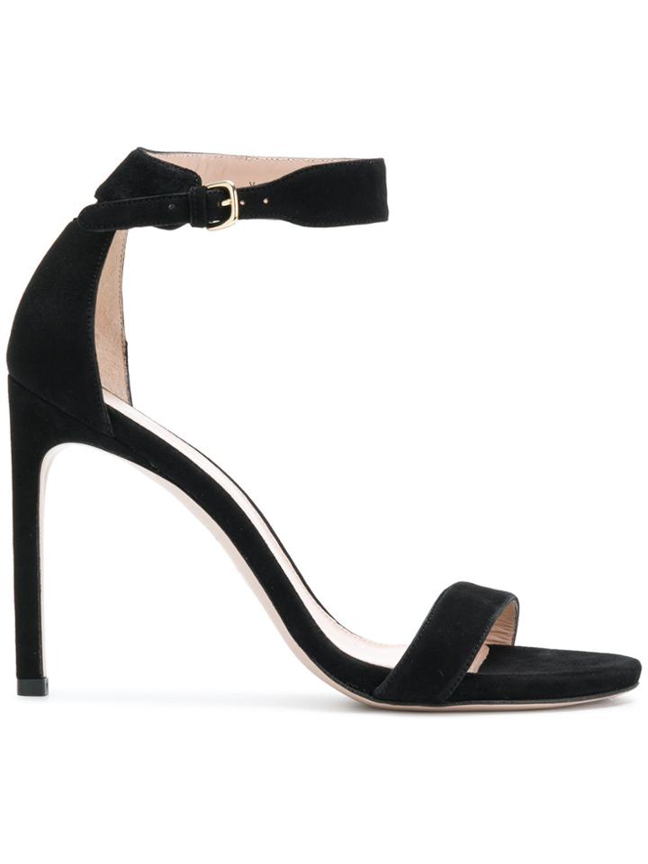 Stuart Weitzman Back Up Tiz Sandals - Black