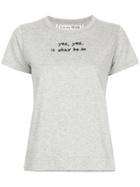 Tu Es Mon Trésor Beaded Slogan T-shirt - Grey