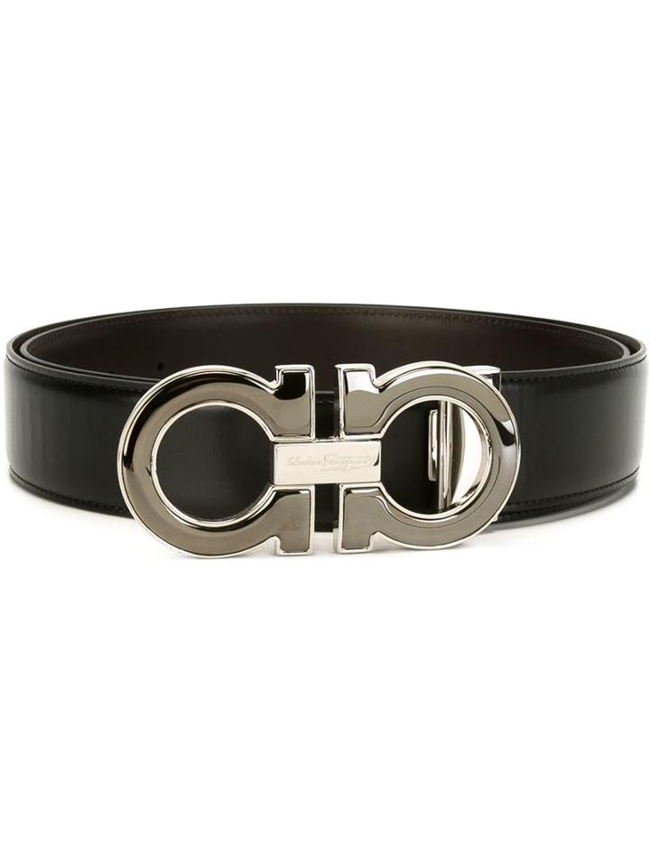 Salvatore Ferragamo Gancini Buckle Belt, Size: 105, Black, Calf Leather