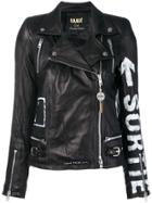 S.w.o.r.d 6.6.44 Painted-effect Biker Jacket - Black