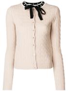Red Valentino Bow Knitted Cardigan - Pink & Purple