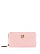 Gucci Gucci Signature Zip Around Wallet With Cat - Pink
