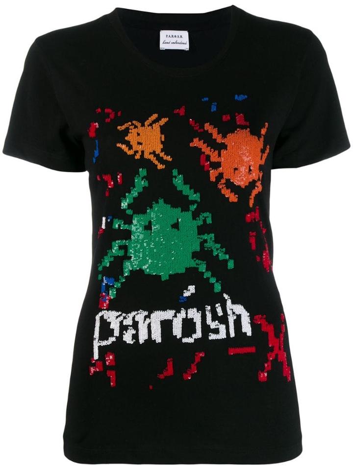 P.a.r.o.s.h. Logo Embroidered T-shirt - Black