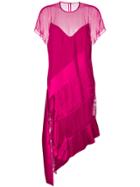 Givenchy Layered Asymmetric Midi Dress - Pink & Purple