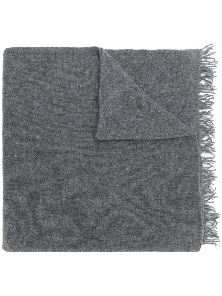 Danielapi Fringed Edge Scarf - Grey