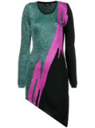 Dsquared2 Tiger Flash Asymmetrical Dress, Women's, Size: Medium, Black, Wool/viscose/polyester