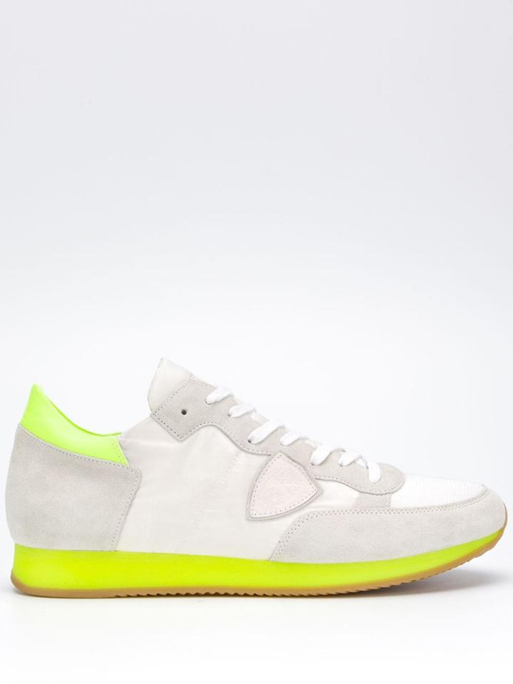 Philippe Model Tropez Mondial Neon Trainers - White
