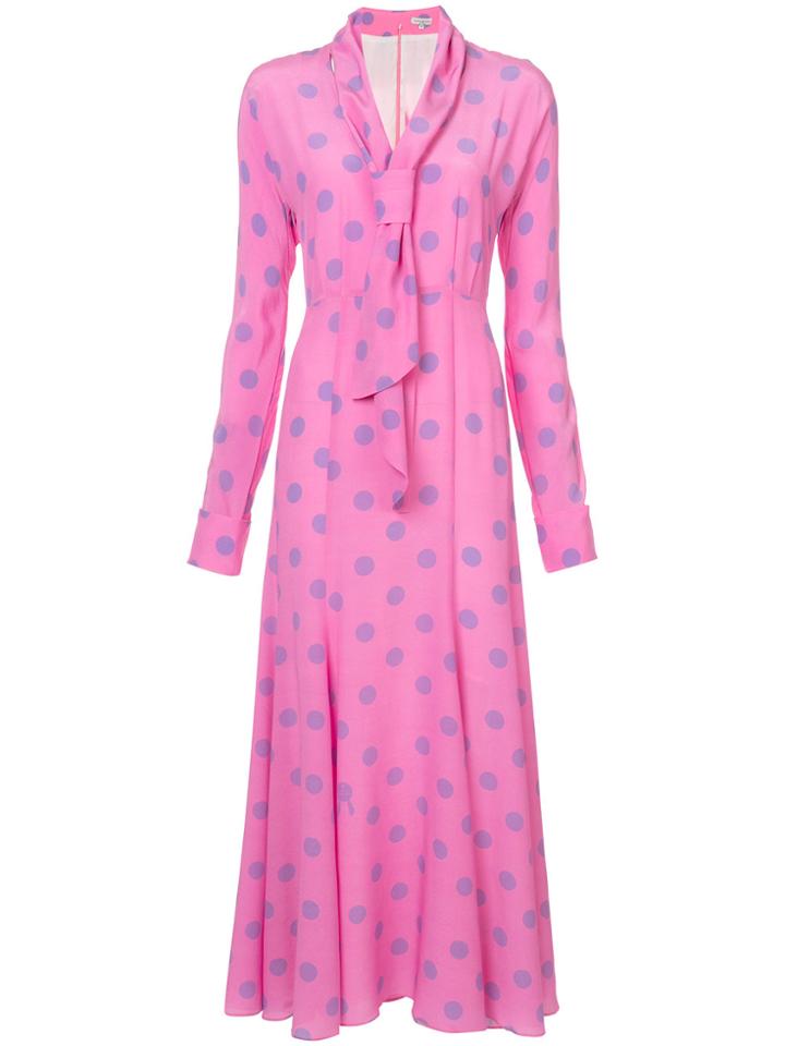 Natasha Zinko Flared Polka-dot Dress - Pink & Purple